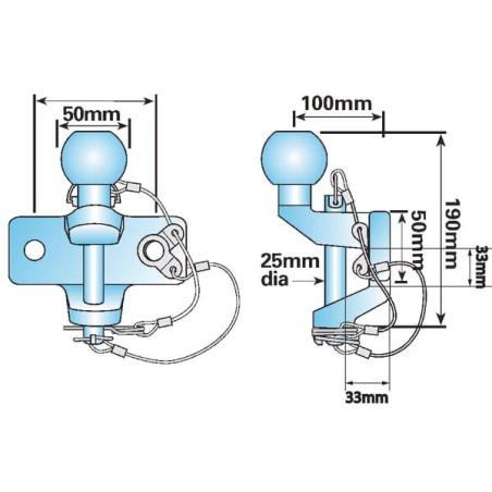 Kugelkupplung K50 mit Hitch - WSMP82