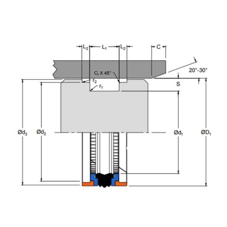 Kolbendichtung 110x85 x22,4 - ZA11085224DBM