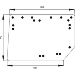 0011346430 Claas, Rear glass 