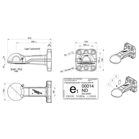 K80 Zugöse mit Flansch - 006529300A90