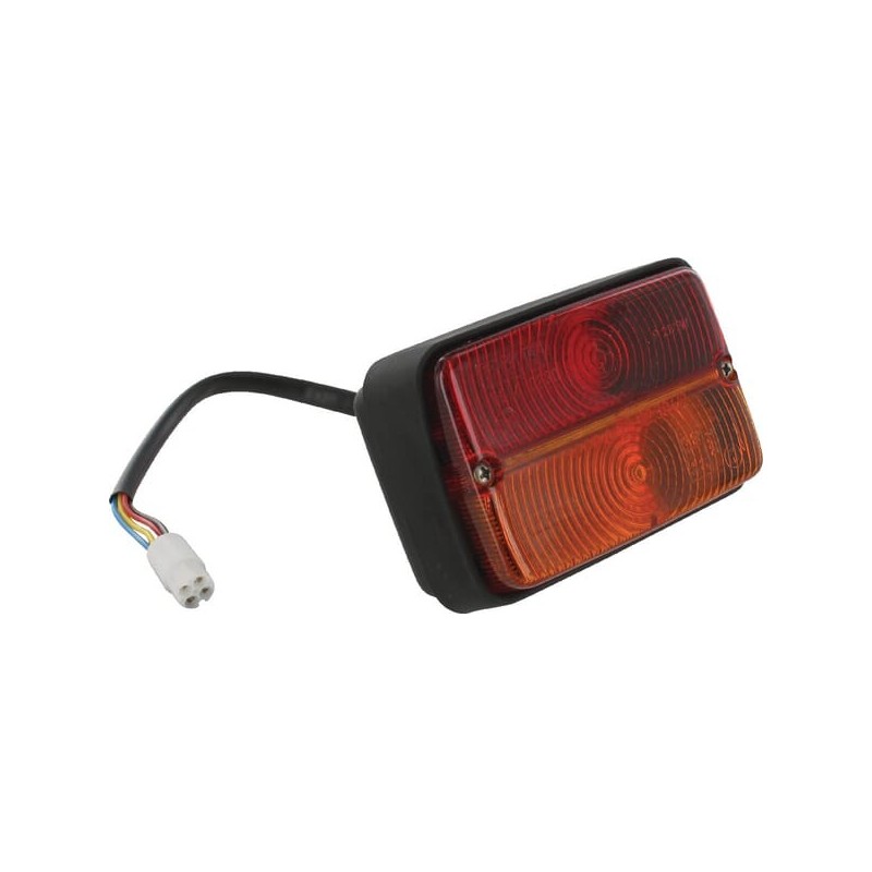 Rear light rectangular, amber/red, Cobo - 0213010000