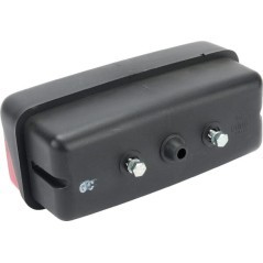 Rear light LH rectangular, red/amber, bolt on, 160x AMP plug, Cobo - 02180000