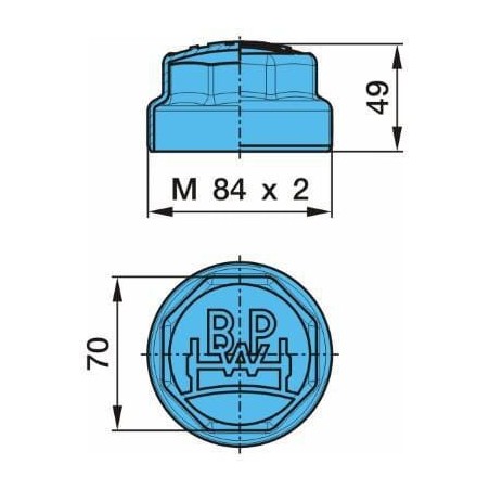 Radkappe mit Gewinde M84x2 - 0321222040