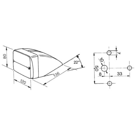 Direction and position light Halogen, front, rectangular, 12V, amber/transparent, bolt on, 120x136mm, Cobo - 03134000