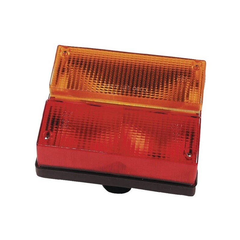 Rear light RH rectangular, red/amber, bolt on AMP plug, Cobo - 02285000