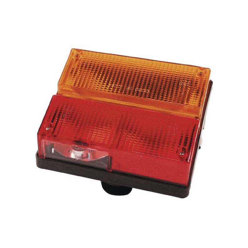 Rear light LH rectangular, red/amber, bolt on AMP plug, Cobo - 02284000