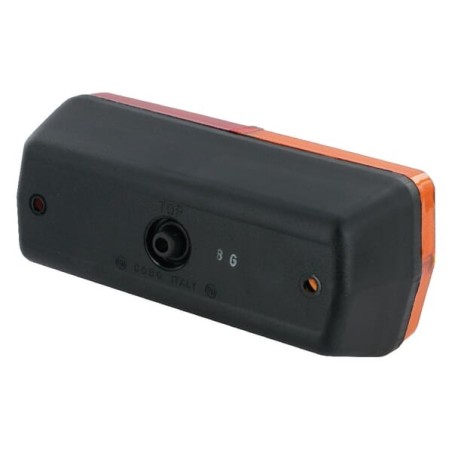 Rear light rectangular, 12V, red/amber, bolt on, 184x76mm AMP plug, Cobo - 02431000