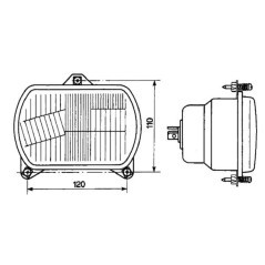 Element optyczny reflektora, prostokątny 155x65x102 mm Cobo - 05420000