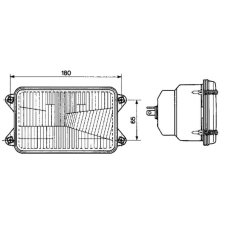 Headlight insert Halogen, rectangular, transparent, 167x74x106.7mm, Cobo - 05324000