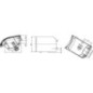 Work light RH rectangular, 12V, transparent, Cobo - 05512000