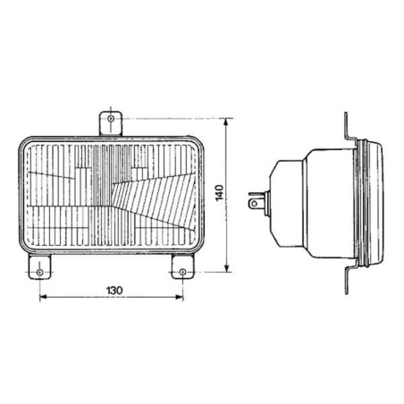 Headlight insert Halogen, rectangular, transparent, 167x74x106.7mm, Cobo - 05575000