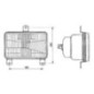 Headlight insert Halogen, rectangular, transparent, 167x74x106.7mm, Cobo - 05575000