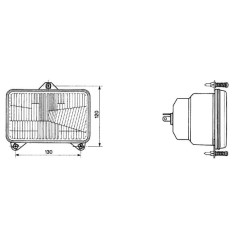 Headlight insert Halogen, rectangular, transparent, 167x74x106.7mm, Cobo - 05464000