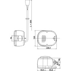Work light Halogen, square, 12V, transparent, Cobo - 05470000