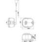 Work light Halogen, square, 12V, transparent, Cobo - 05470000