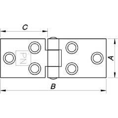 Flat hinge inox 50x114 - 0960170608907