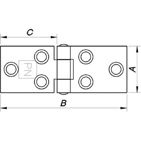 Zawias płaski inox 50x114 - 0960170608907