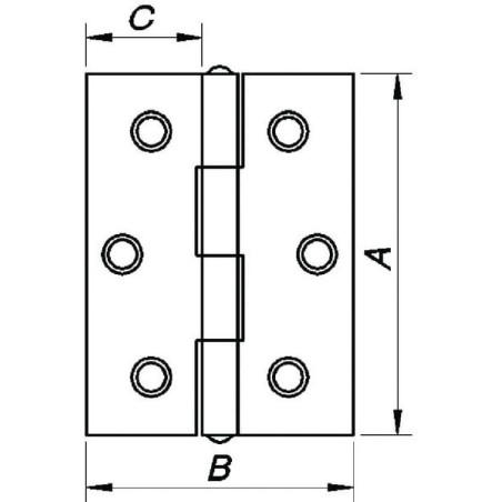 Edge hinge inox 64x18 - 0960150208907