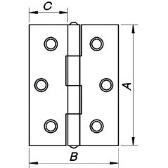 Zawias skrzyniowy 76x21 mm 2 szt. - 0960150302301