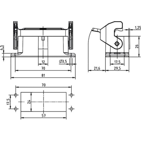 House 10A, LC bulkhead 1 lever - 09200100301