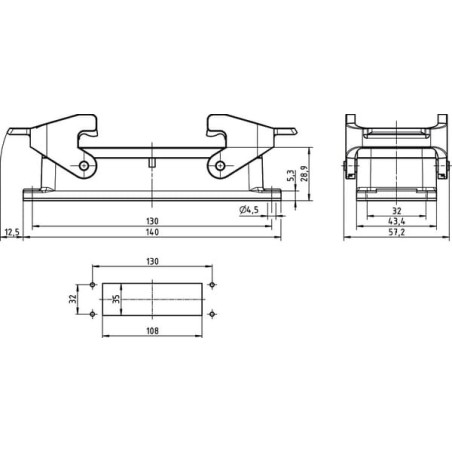 House 24B, LC bulkhead 2 levers - 09300240301