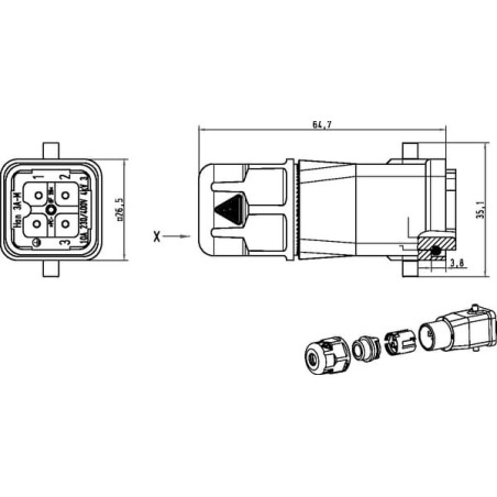 HARAX HAN3A male insert - 09200030440