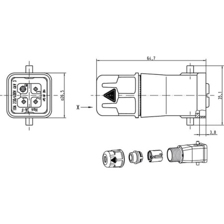 HARAX HAN3A female insert - 09200030445
