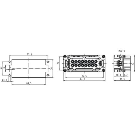 Insert E, Male 16P Crimp 1-16 - 09330162602