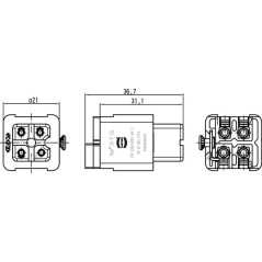 Buchseneinsatz A 3P Quick Lock - 09200032733