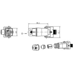 HARAX HAN3A female coupler - 09200030745