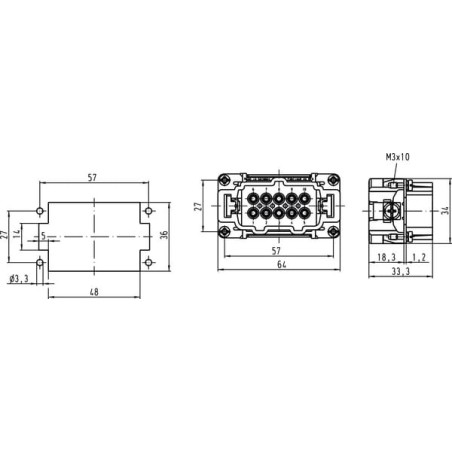 Insert E, Male 10P Crimp - 09330102602