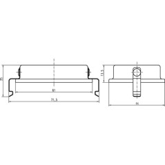 Abdeckkappe 6B mit 2 Rastclips, Metall - 09300065401