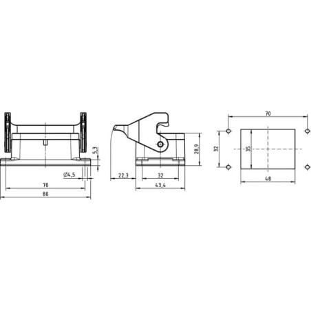 House 6B, LC bulkhead 1 lever - 09300060301