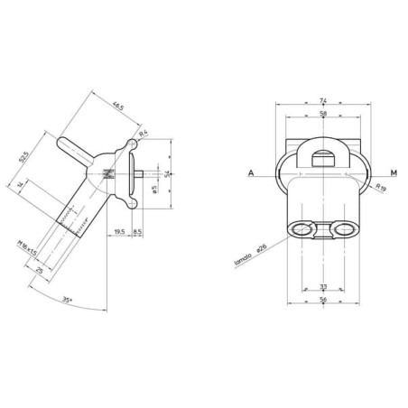 Palm coupling for CUNA - machine side - BPCG204