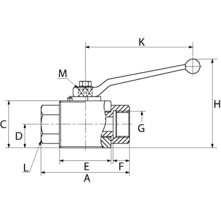 Kugelhahn 2/2 - 3/8 BSP - KHR06GP
