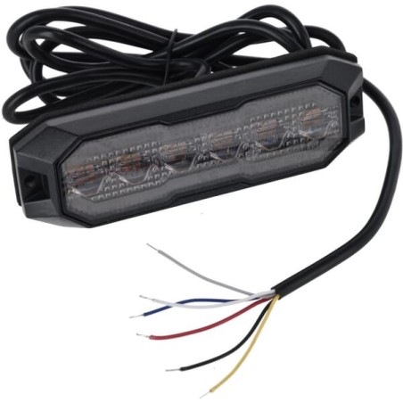 Flashing warning light / rear position light LED, rectangular, 12/24V, orange/red, 129x41x14mm, 12/42 LEDs, Kramp - LA20162
