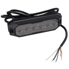 Flashing warning light / front position light LED, rectangular, 12/24V, orange/white, 129x41x14mm, 12/42 LEDs, Kramp - LA20165