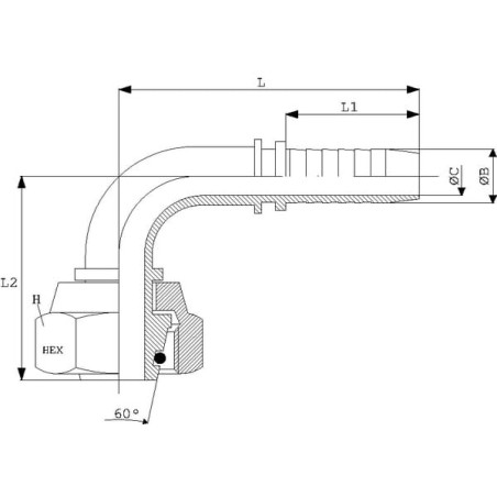 Końcówka DN13-M24x1.5-16S 90° V4A - PGSO132490RVS