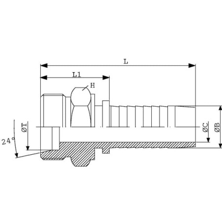 Końcówka DN10-M18x1.5-12L V4A - PR1012RVS