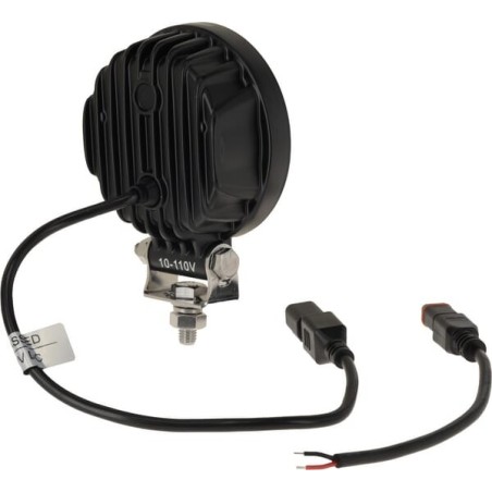 Lampa robocza LED, okrągła 19W 3360lm 10-110V średnica 110x140x42 mm z wtyczką Deutsch 2-pin, światło rozproszone 16 LED Kramp - LA1009