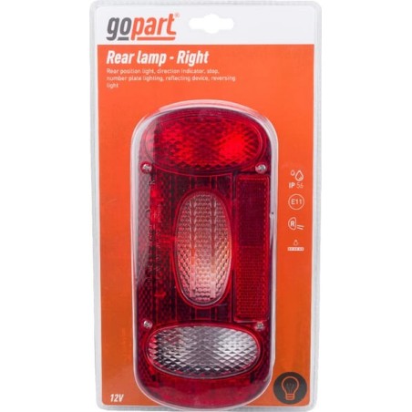Rear light, RH rectangular, 12-24V, 100x80mm - LA45034RKR