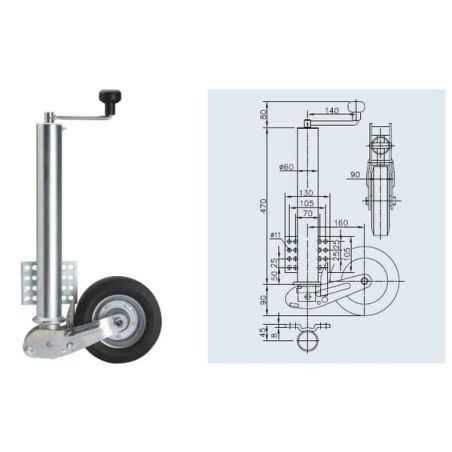 Wheel Jack, 60x560mm - 1860664