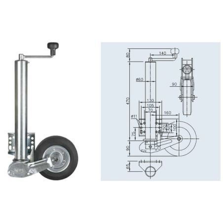 Wheel Jack, 60x560mm - 1860670