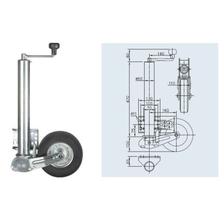 Wheel Jack, 60x570mm - 1860671