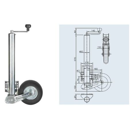Wheel Jack, 60x670mm - 1860674