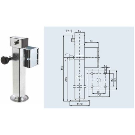 Stand jack, 60x415mm - 1860723