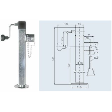 Stand jack, 60x535mm - 1860726
