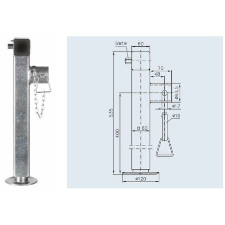Stand jack, 60x535mm - 1860727