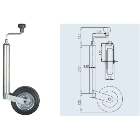 Wheel Jack, 48x505mm - 1860905