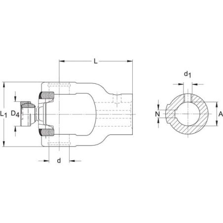 Outer yoke - P580 35mm Bore and keyway - 3624310M